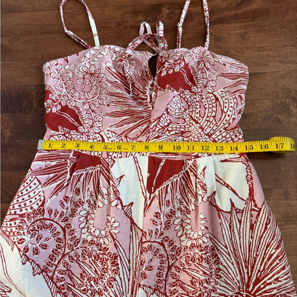 Japna Tropical Print Wide Leg Jumpsuit Linen Cotton Rayon Size Large - Picture 8 of 10